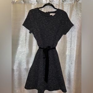 Ann Taylor LOFT A-line Dress with Velvet sash belt
